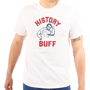 Brisco Brands USA History Buff Abe Lincoln Joke Graphic T Shirt Men or Women(White)