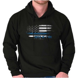 Brisco Brands United We Stand Blue Live Matter Flag Hoodie Sweatshirt Women Men(Black)