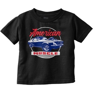 Classic Vintage American Muscle Car Youth T Shirt Tee Boys(Black)