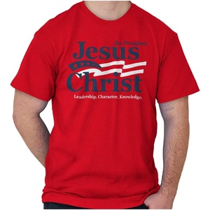 Jesus Christ for President Funny Graphic T Shirt Men or Women(Red)
