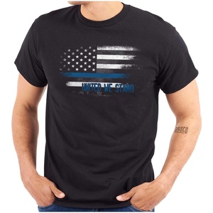 United We Stand Blue Live Matter Flag Graphic T Shirt Men or Women(Black)