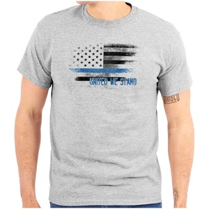 United We Stand Blue Live Matter Flag Graphic T Shirt Men or Women(Sport Grey)