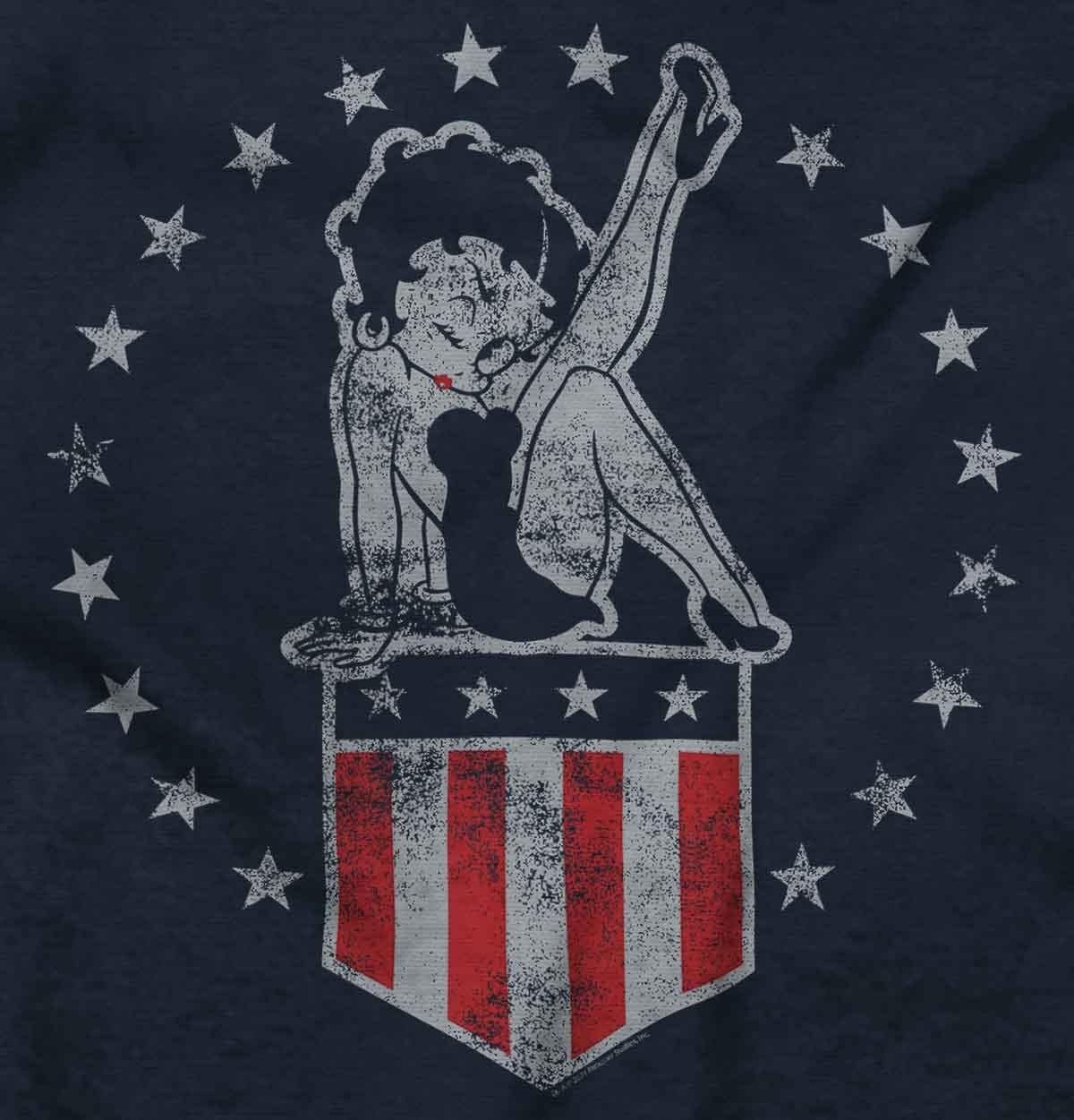 image:imageBetty Boop Vintage Pin Up Flag Womens Graphic T Shirt TeesNavy