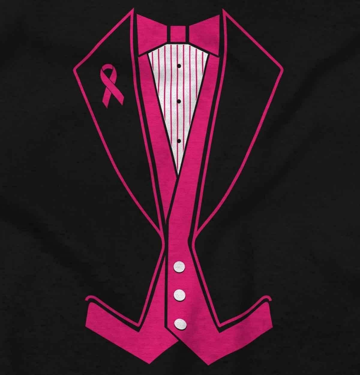 image:imageBreast Cancer Awareness Print Tuxedo Mens Graphic T Shirt TeesBlack