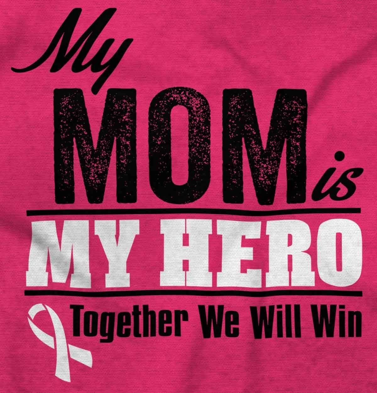 image:imageBrisco Brands My Mom My Hero Together We Will Win Womens Slim Fit Graphic Tee Heliconia