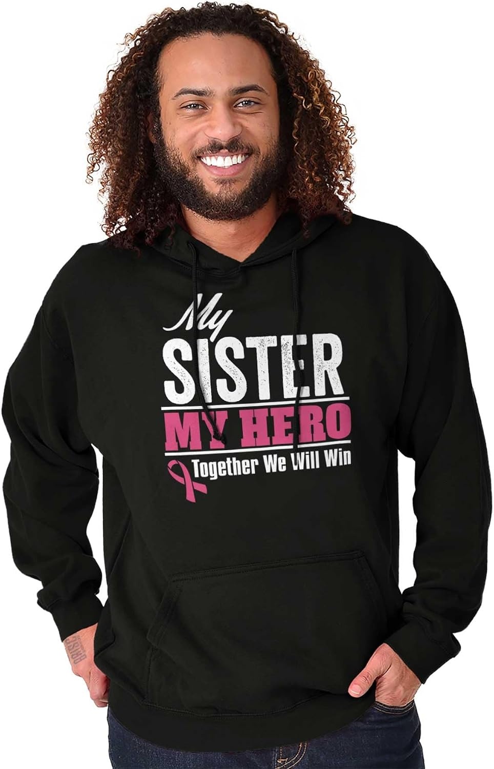 image:imageBrisco Brands My Sister My Hero Together We Win Hoodie Sweatshirt WomenBlack