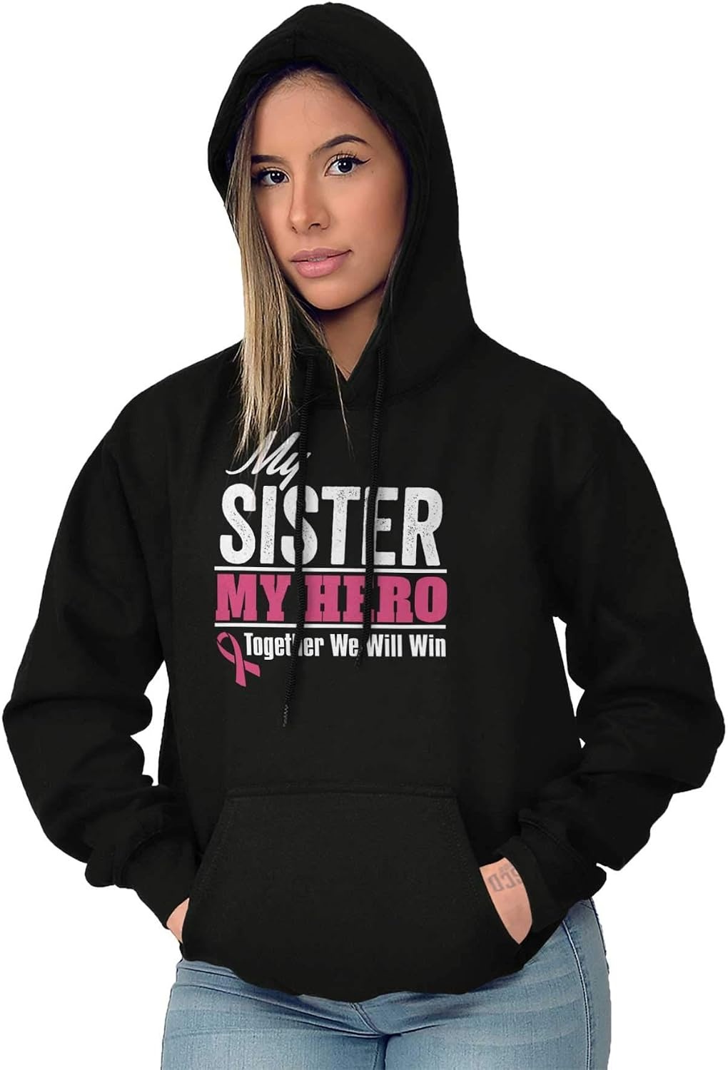 image:imageBrisco Brands My Sister My Hero Together We Win Hoodie Sweatshirt WomenBlack