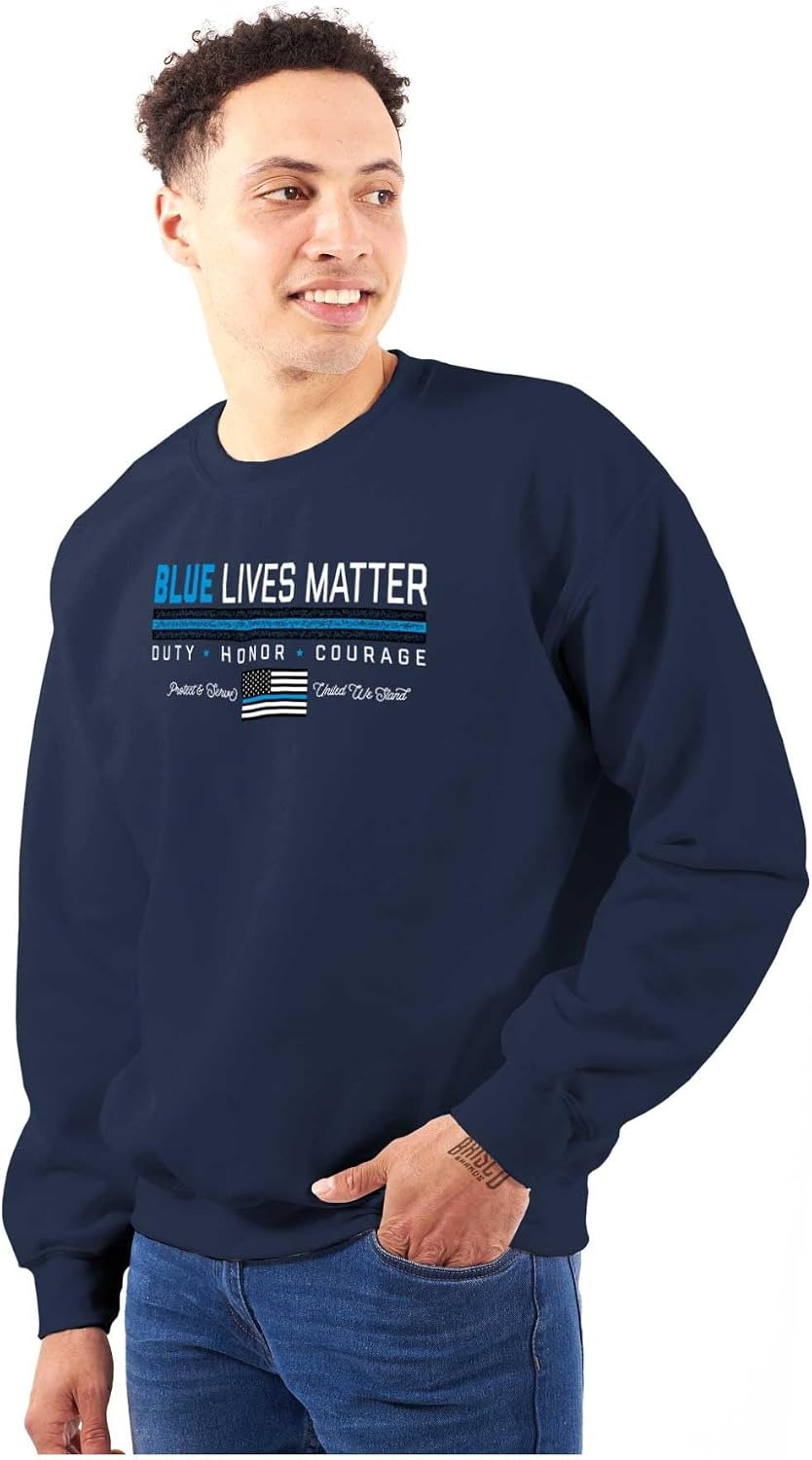 image:imageBrisco Brands Thin Blue Line Lives Matter Police Sweatshirt for Men or WomenNavy