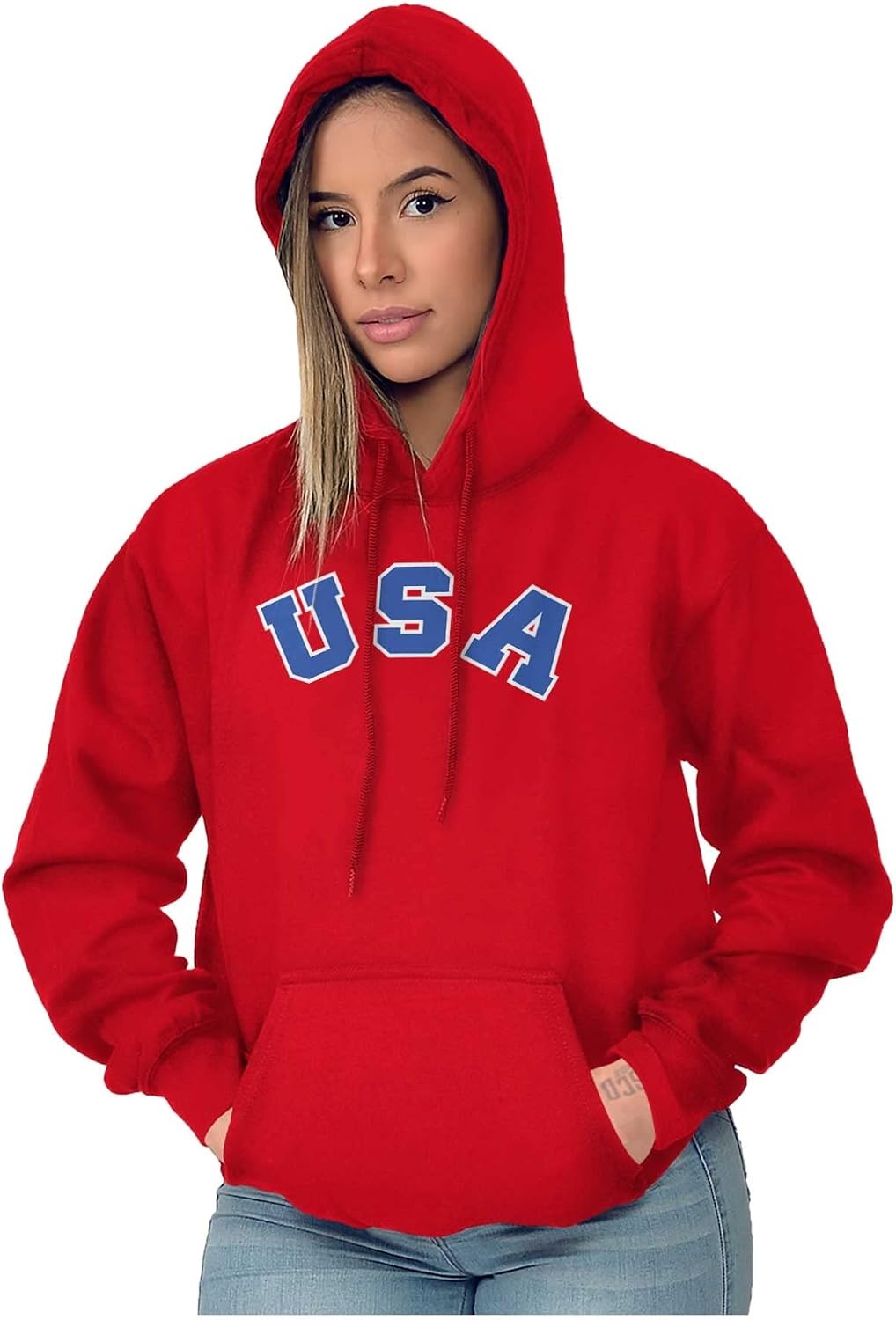 image:imageBrisco Brands USA United States Patriotic 4th July Hoodie Sweatshirt Women MenRed