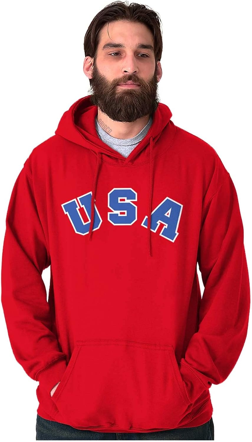 image:imageBrisco Brands USA United States Patriotic 4th July Hoodie Sweatshirt Women MenRed
