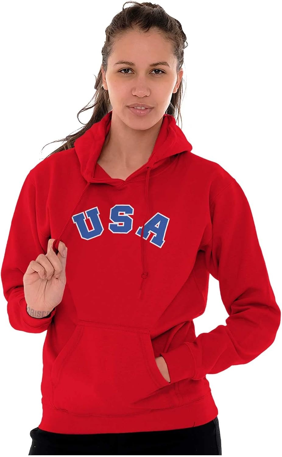 image:imageBrisco Brands USA United States Patriotic 4th July Hoodie Sweatshirt Women MenRed