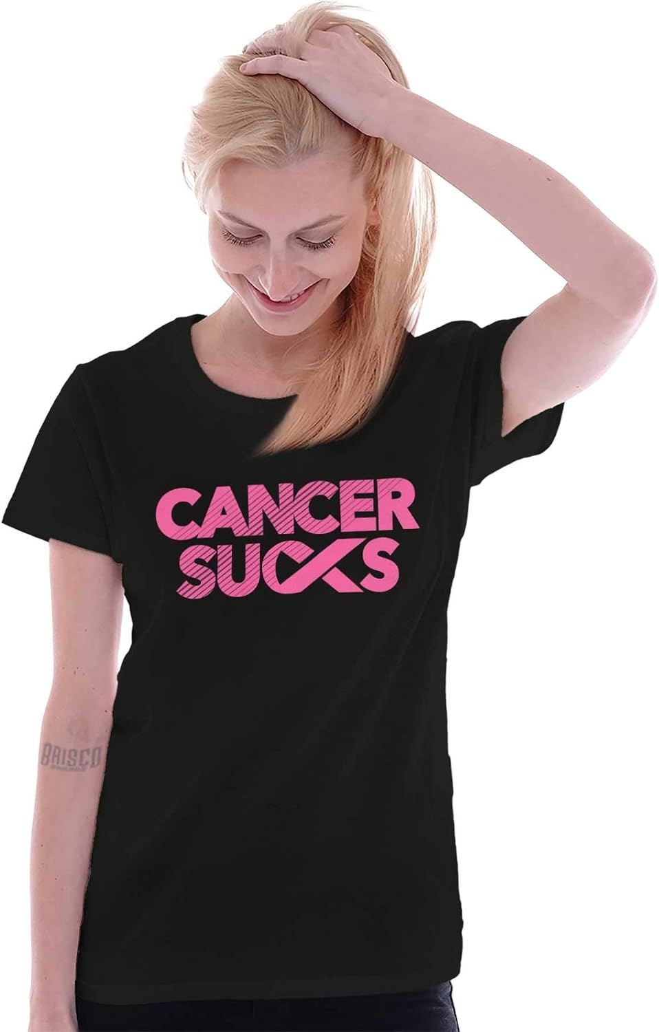 image:imageCancer Sucks Pick Ribbon Warrior Womens Slim Fit Graphic TeeBlack