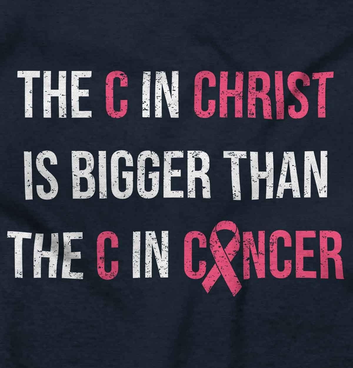 image:imageChristian Pink Ribbon Breast Cancer Womens Graphic T Shirt TeesNavy