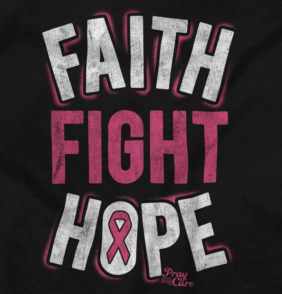 image:imageClassic Teaze Faith Fight Hope Breast Cancer Aware Hoodie Sweatshirt WomenBlack