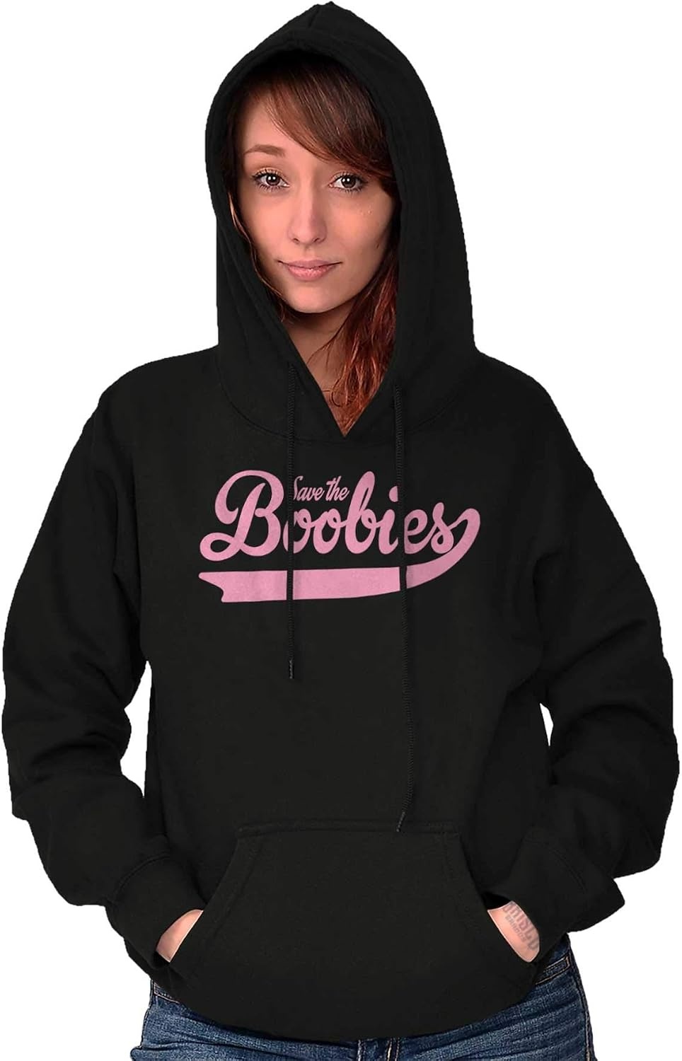 image:imageClassic Teaze Save the Boobies Breast Cancer Aware Hoodie Sweatshirt WomenBlack