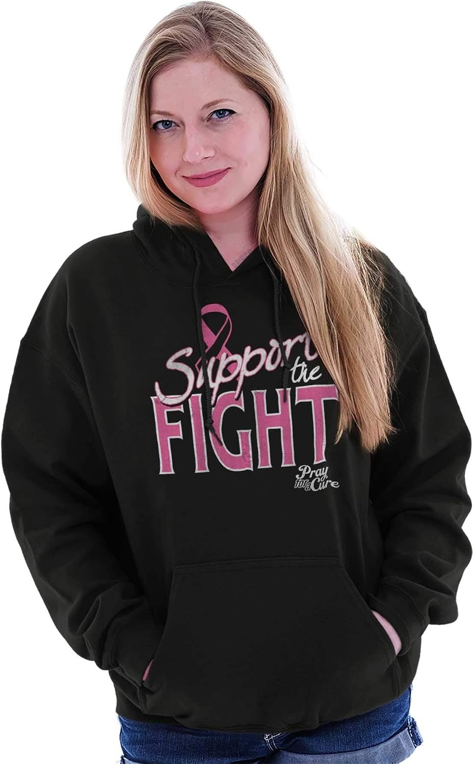 image:imageClassic Teaze Support The Fight Breast Cancer Aware Hoodie Sweatshirt WomenBlack