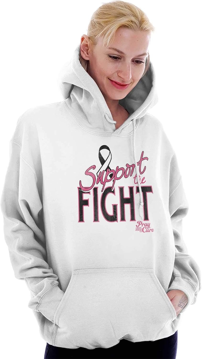 image:imageClassic Teaze Support The Fight Breast Cancer Aware Hoodie Sweatshirt WomenWhite