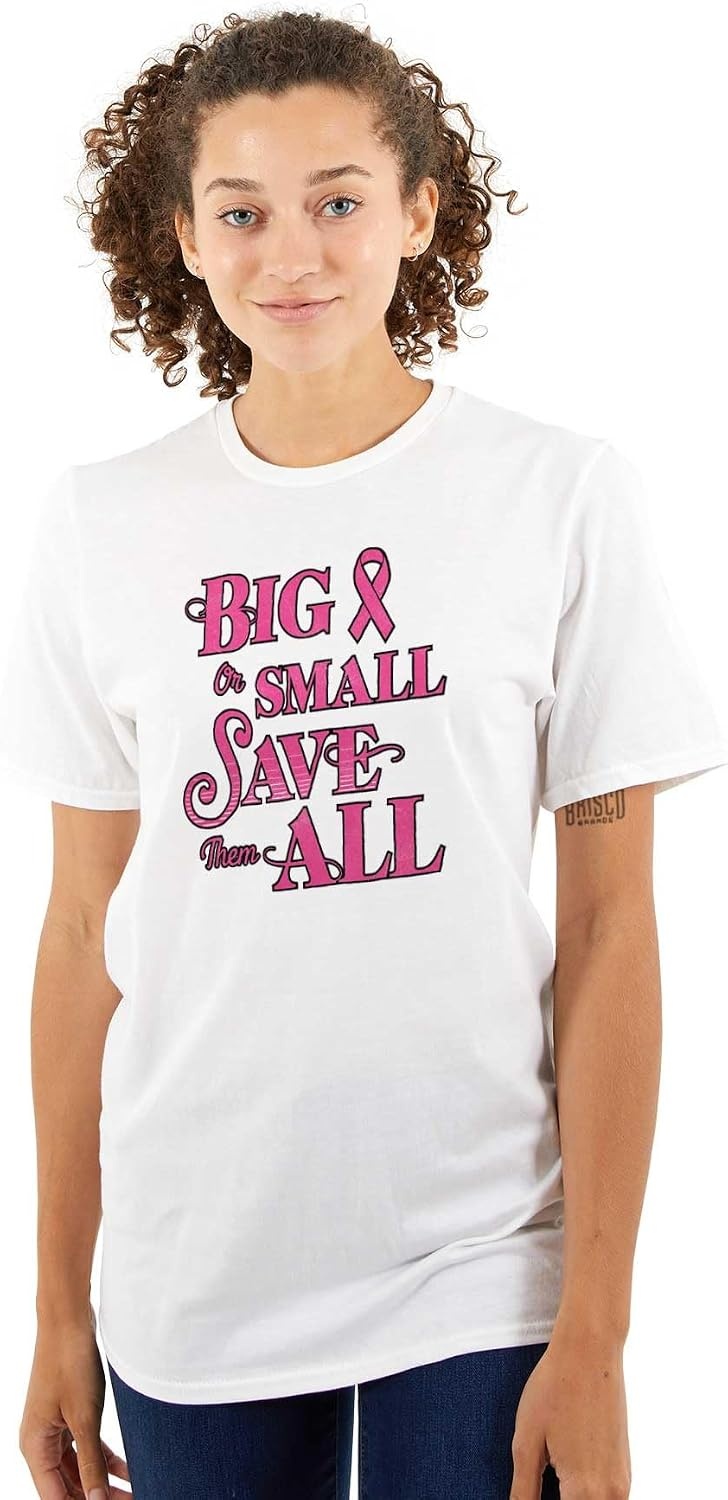 image:imageSave Them All Breast Cancer Awareness Womens Graphic T Shirt TeesWhite