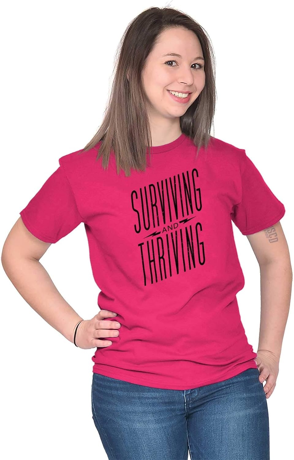 image:imageSurviving and Thriving Breast Cancer Womens Graphic T Shirt Tees Heliconia