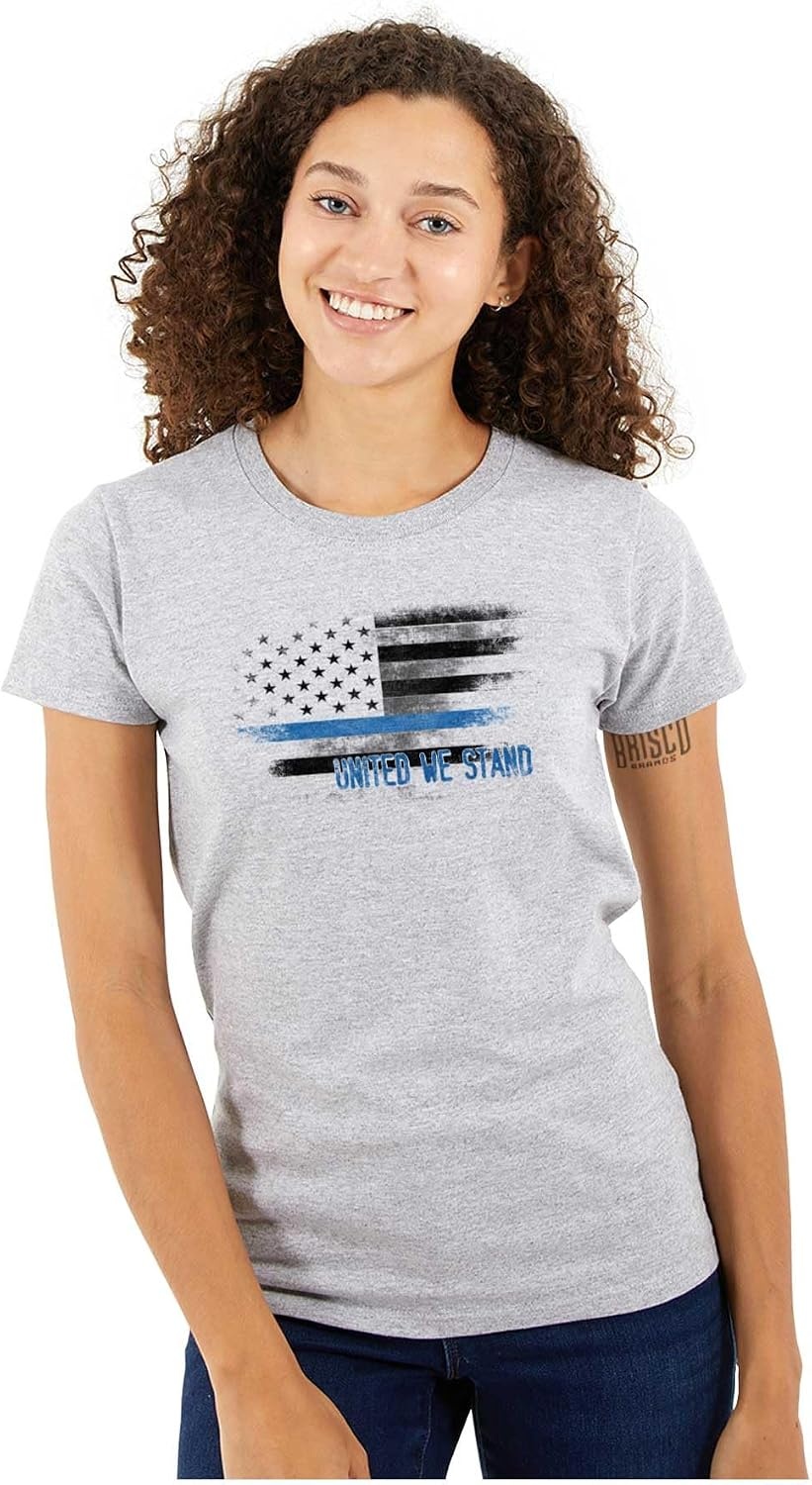 image:imageUnited We Stand Blue Live Matter Flag Womens Slim Fit Graphic Tee