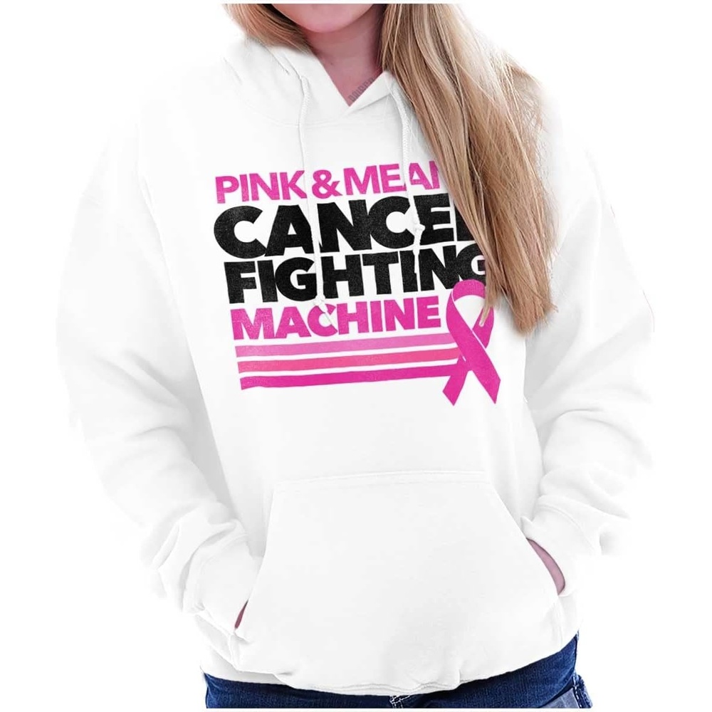image:imageBrisco Brands Breast Cancer Fighting Machine Hoodie Sweatshirt WomenWhite