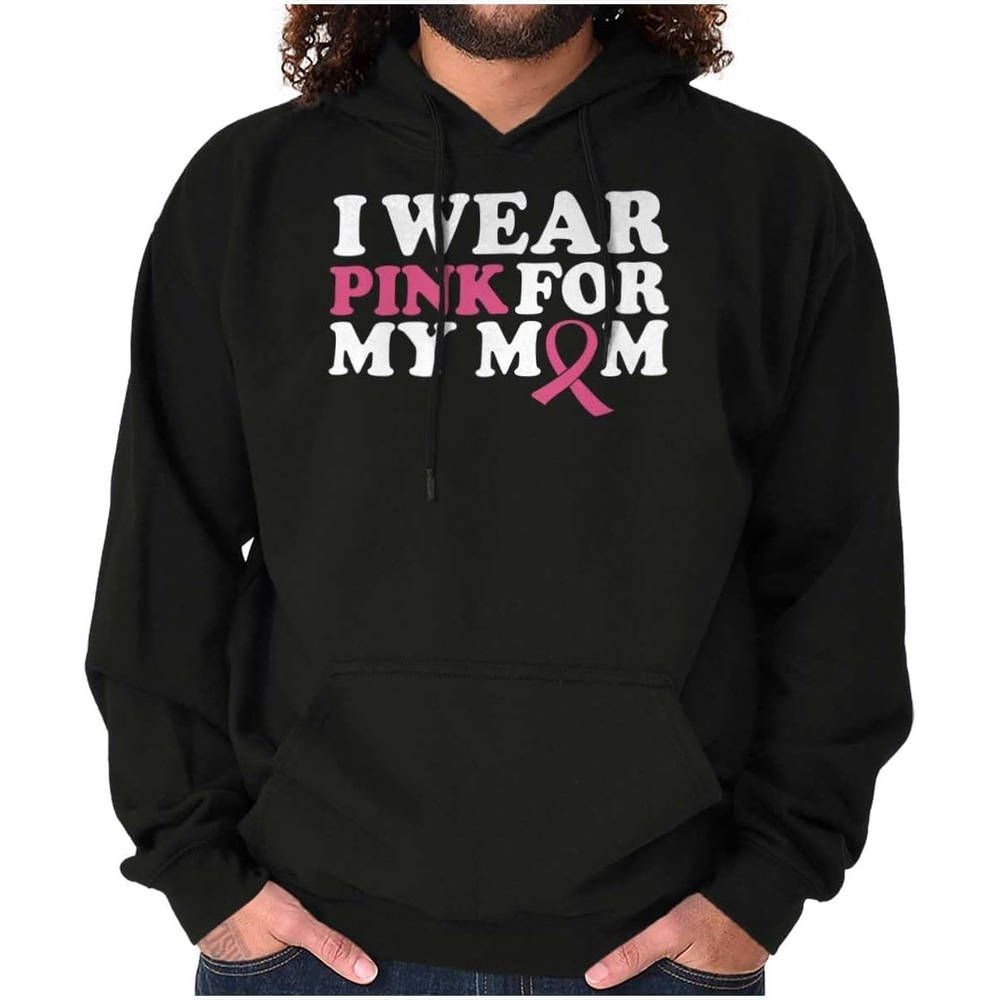 image:imageBrisco Brands I Wear Pink For My Mom Support Hoodie Sweatshirt WomenBlack