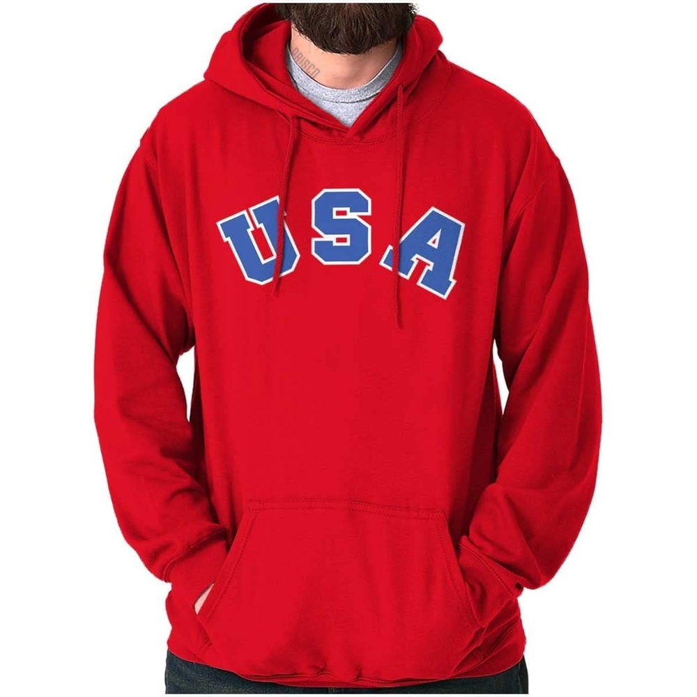 image:imageBrisco Brands USA United States Patriotic 4th July Hoodie Sweatshirt Women MenRed
