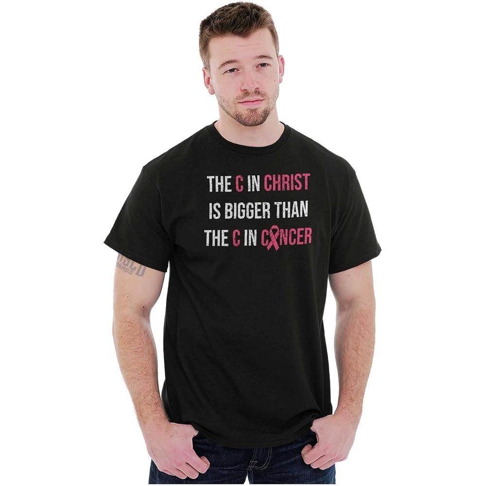 image:imageChristian Pink Ribbon Breast Cancer Womens Graphic T Shirt TeesBlack