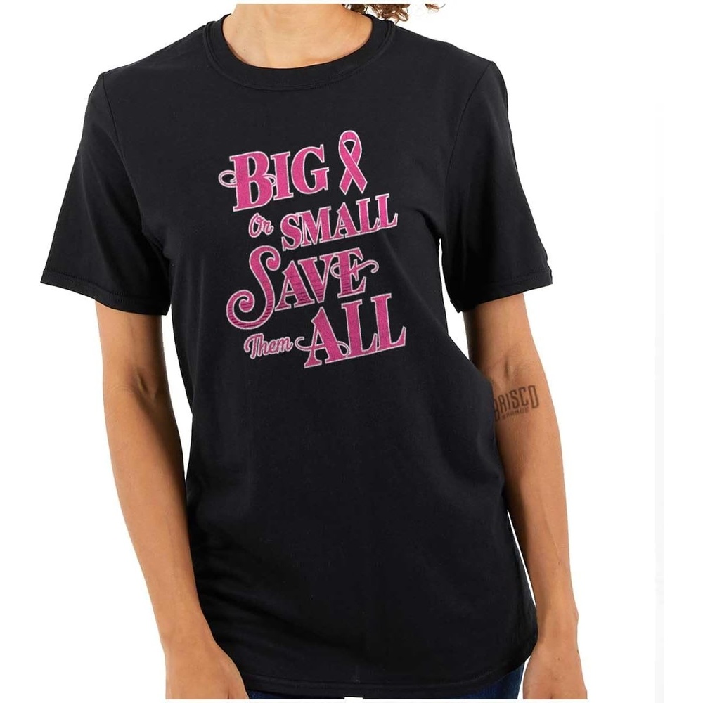 image:imageSave Them All Breast Cancer Awareness Womens Graphic T Shirt TeesBlack