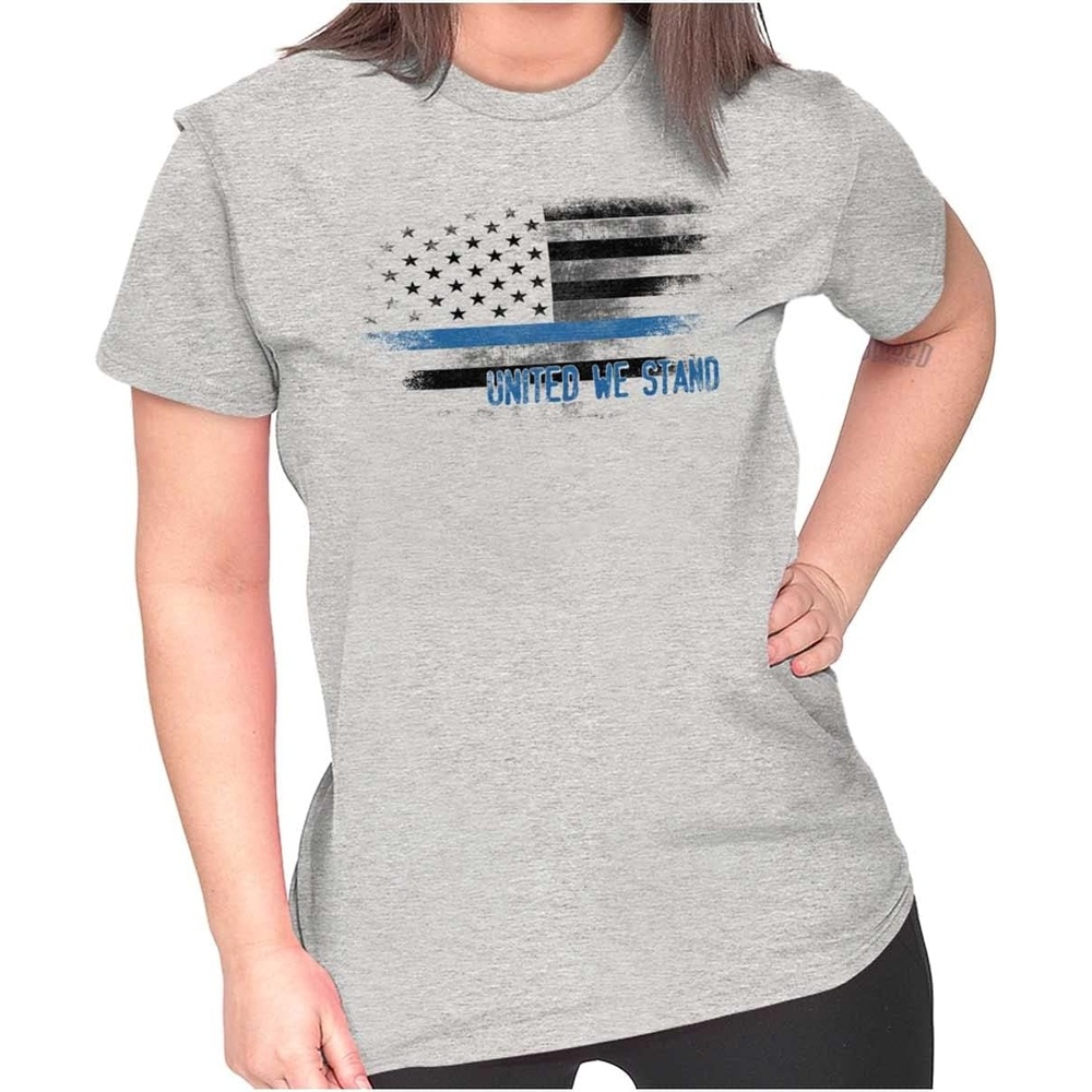 image:imageUnited We Stand Blue Live Matter Flag Womens Slim Fit Graphic Tee