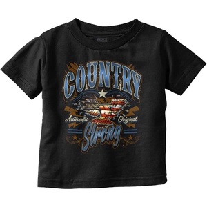 American Flag Bald Eagle Western Toddler Boy Girl T Shirt(Black)