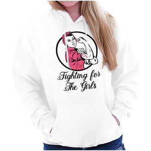 Breast Cancer Fighter Rosie Riveter Hoodie Sweatshirt Women(White)