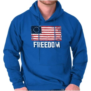 Brisco Brands American Colonies Flag USA Freedom Hoodie Sweatshirt Women Men(Royal)