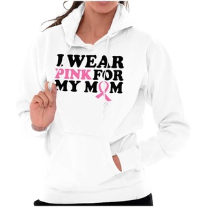 Brisco Brands I Wear Pink For My Mom Support Hoodie Sweatshirt Women(White)