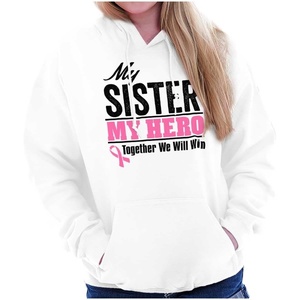 Brisco Brands My Sister My Hero Together We Win Hoodie Sweatshirt Women(White)