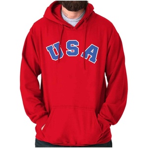 Brisco Brands USA United States Patriotic 4th July Hoodie Sweatshirt Women Men(Red)