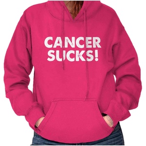 Cancer Sucks Breast Awareness Quote Hoodie Sweatshirt Women Heliconia