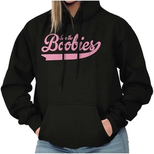 Classic Teaze Save the Boobies Breast Cancer Aware Hoodie Sweatshirt Women(Black)