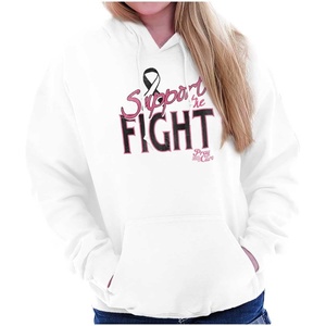 Classic Teaze Support The Fight Breast Cancer Aware Hoodie Sweatshirt Women(White)