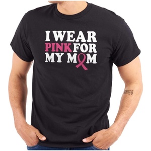 I Wear Pink for My Mom Support Womens Graphic T Shirt Tees(Black)
