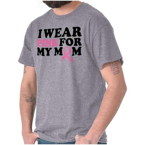 I Wear Pink for My Mom Support Womens Graphic T Shirt Tees(Sport Grey)