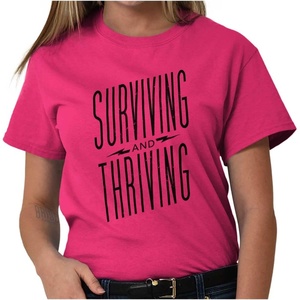 Surviving and Thriving Breast Cancer Womens Graphic T Shirt Tees Heliconia