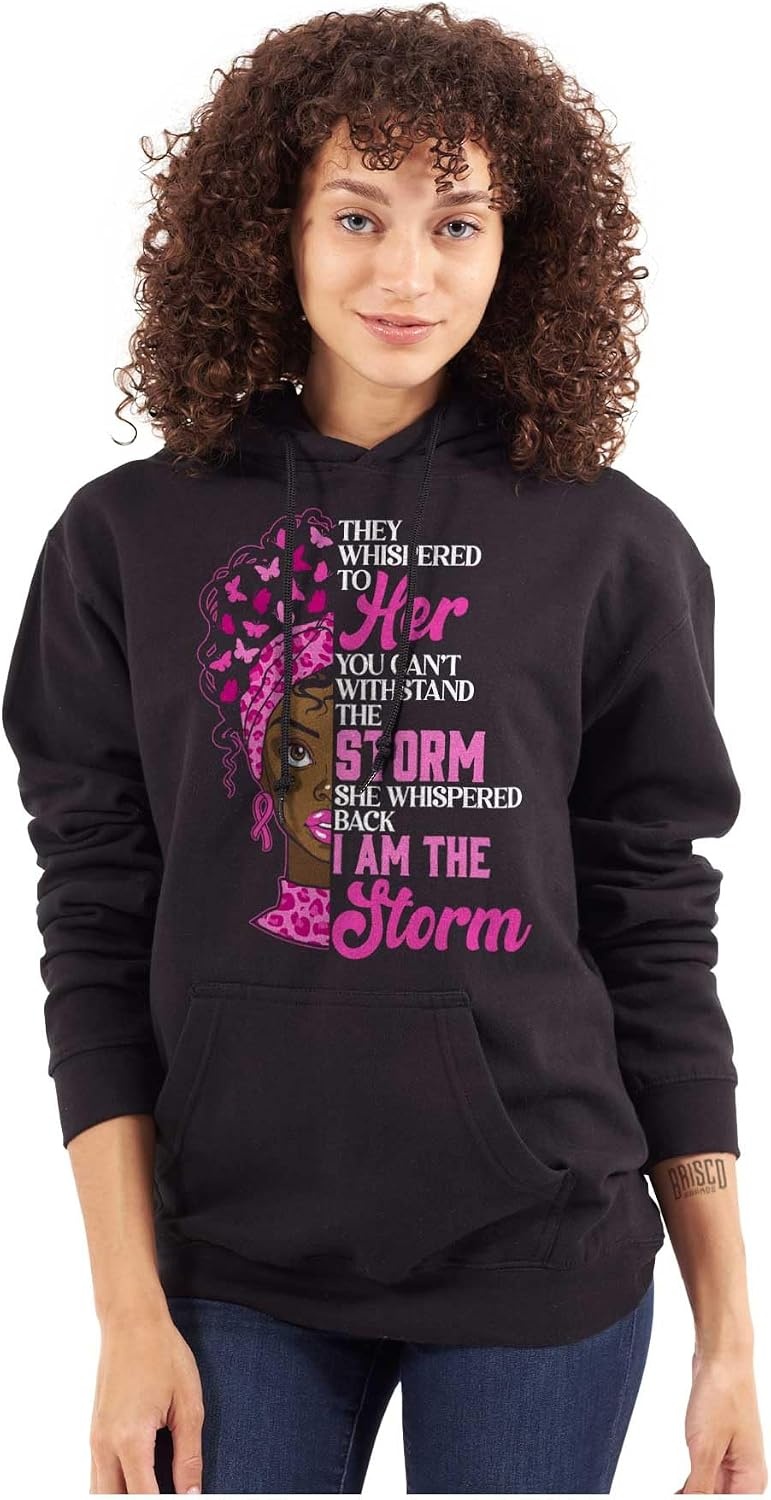 image:imageBlack Breast Cancer I Am The Storm Hoodie Sweatshirt WomenBlack