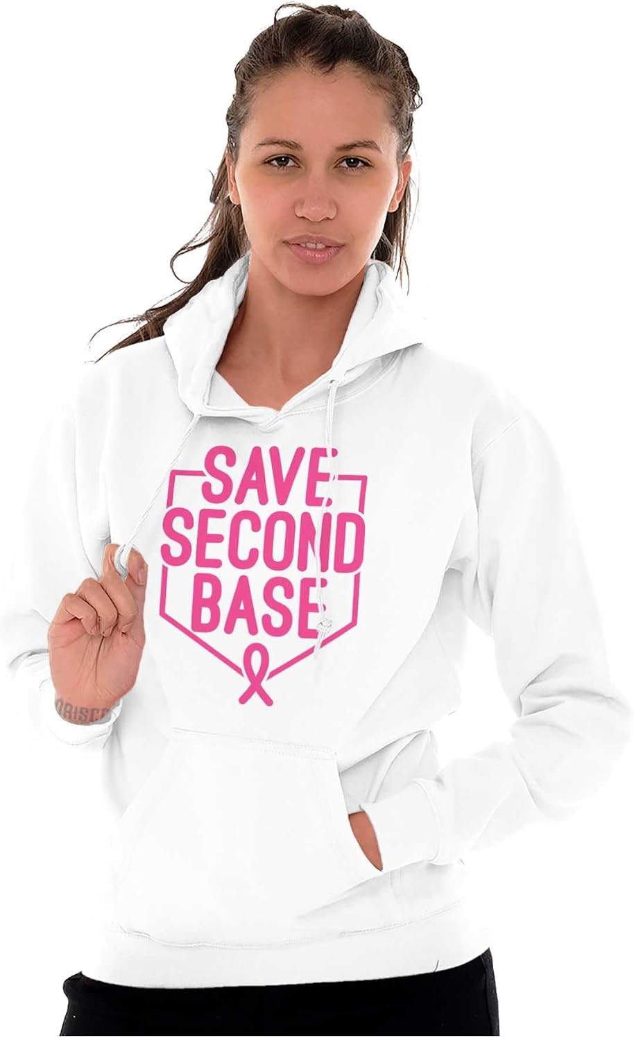 image:imageBreast Cancer Awareness Save Second Hoodie Sweatshirt Women MenWhite