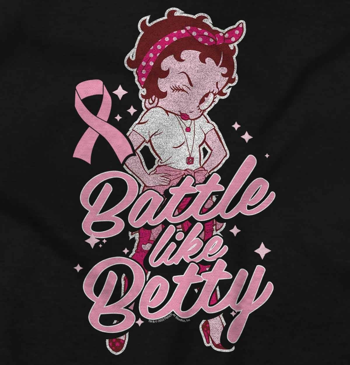 image:imageBreast Cancer Battle Like Betty Boop Womens Graphic T Shirt TeesBlack
