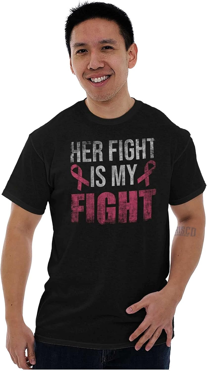 image:imageBreast Cancer Her Fight Pink Ribbon Graphic T Shirt Men or WomenBlack