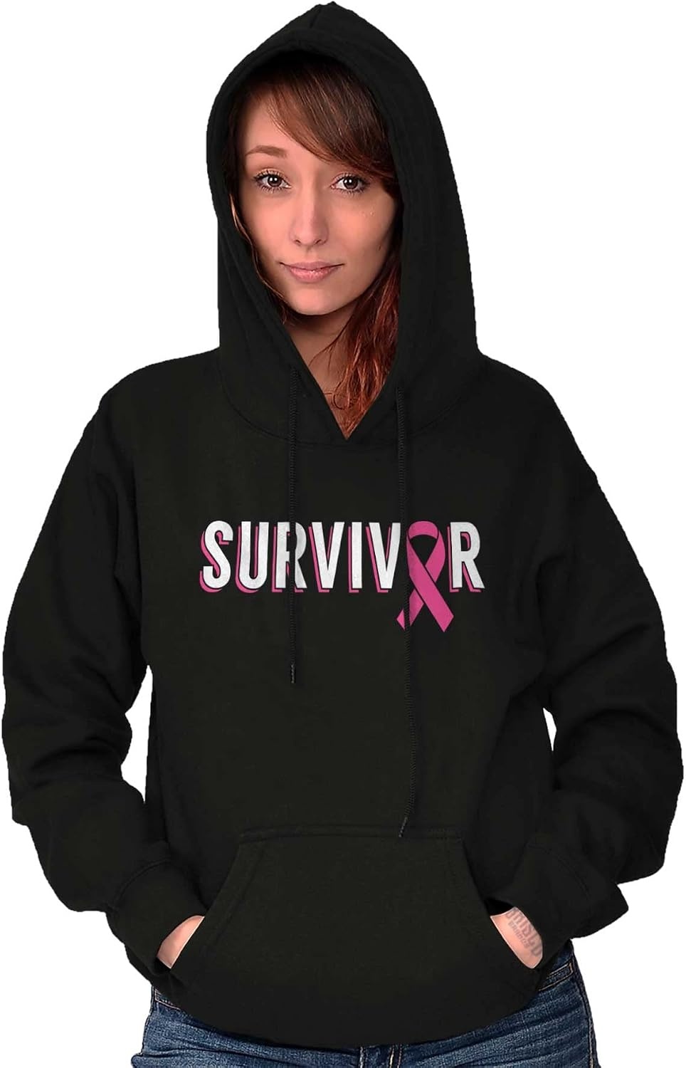 image:imageBreast Cancer Survivor Pink Ribbon Hoodie Sweatshirt WomenBlack