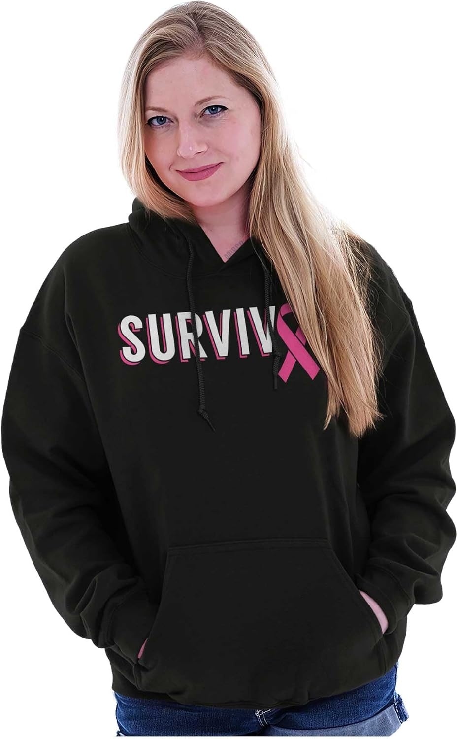 image:imageBreast Cancer Survivor Pink Ribbon Hoodie Sweatshirt WomenBlack