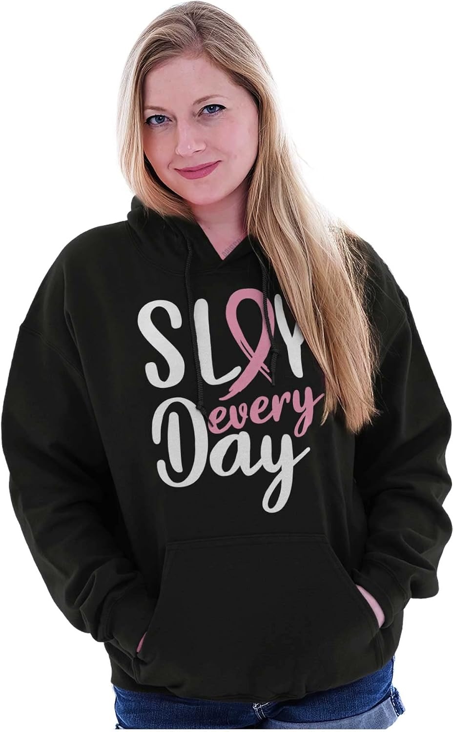 image:imageBreast Cancer Survivor Slay Every Day Hoodie Sweatshirt WomenBlack