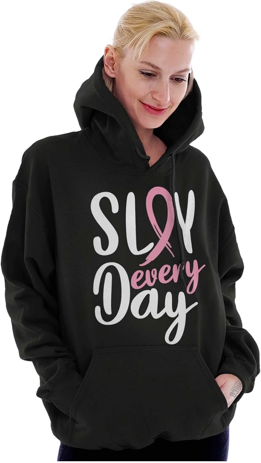 image:imageBreast Cancer Survivor Slay Every Day Hoodie Sweatshirt WomenBlack